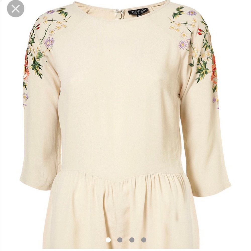 Topshop Beautiful Embroidered Ivory Romper NWOT